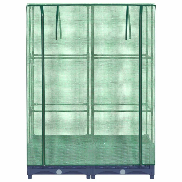 Hochbeet mit Gewächshausaufsatz 80x40x123 cm, Rattan-Optik, Eisenrahmen, PE-Aufsatz, Balkon Garten Terrasse – Bild 4