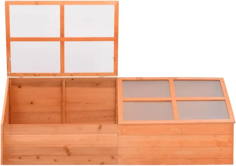 Holz-Gewächshaus mit PC-Platten | Schutz für Kräuter & Setzlinge | 180x57x62 cm | Hobby-Gartenbau Pflanzbeet 170648 – Bild 3
