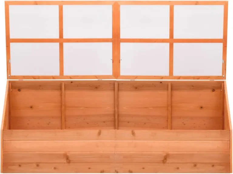 Holz-Gewächshaus mit PC-Platten | Schutz für Kräuter & Setzlinge | 180x57x62 cm | Hobby-Gartenbau Pflanzbeet 170648 – Bild 1