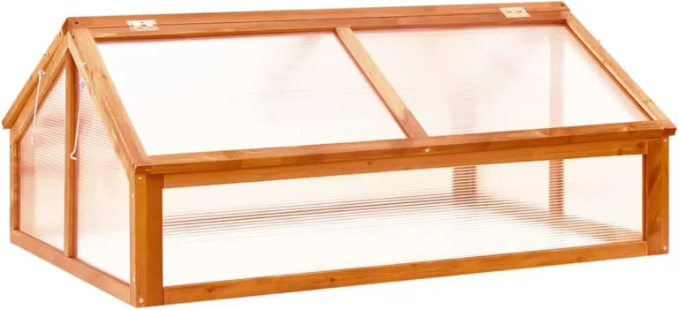 Holz-Gewächshaus mit Klappdeckel, braun, 114x80x50 cm, ideal für Pflanzenschutz und Frühbeet Pflanzhaus Model316415 – Bild 1