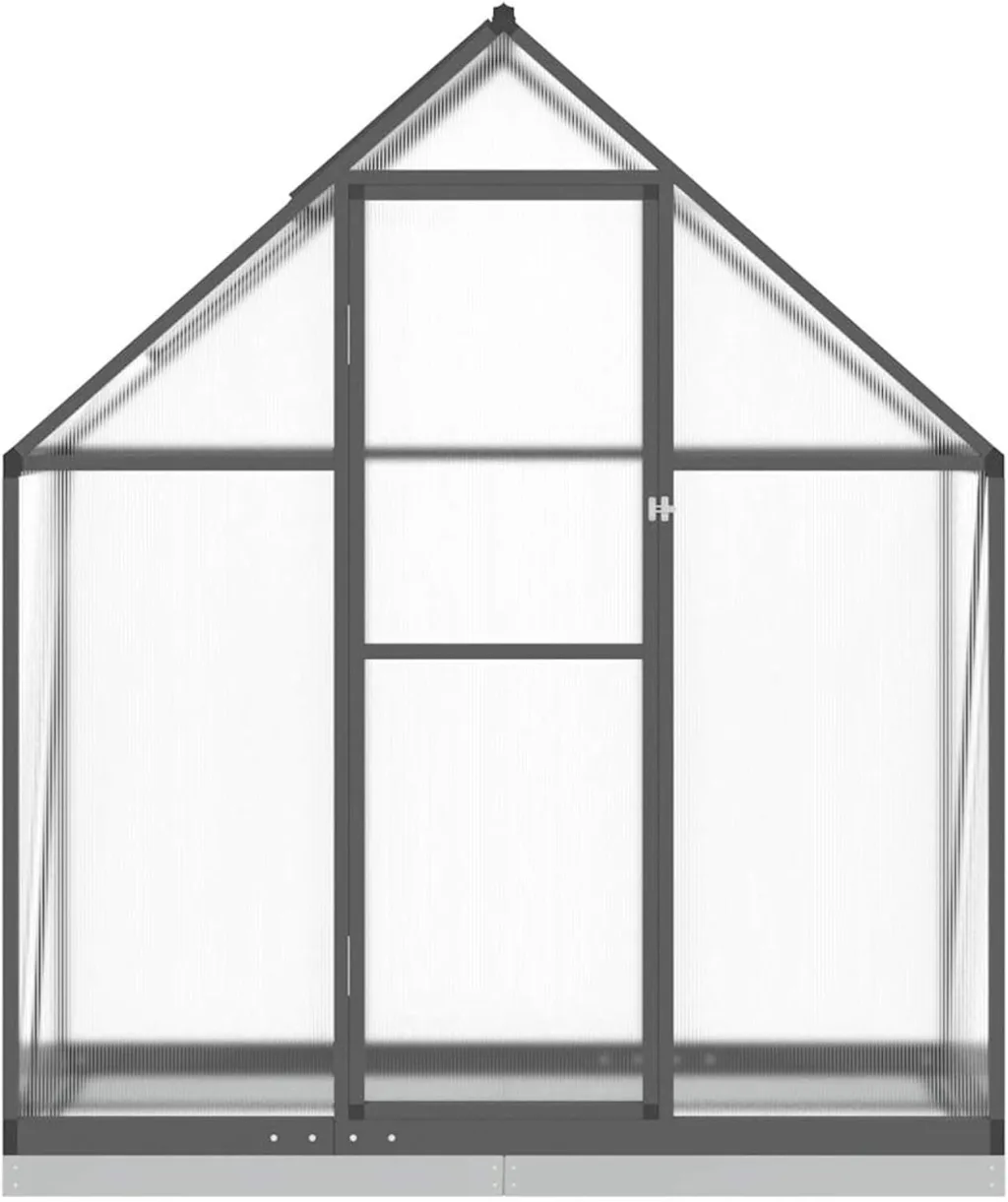 Aluminium-Gewächshaus mit Polycarbonatplatten, anthrazit/transparent, 169x58x202 cm, für Hobby-Gartenbau Pflanzhaus 4005821