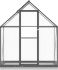 Aluminium-Gewächshaus mit Polycarbonatplatten, anthrazit/transparent, 169x58x202 cm, für Hobby-Gartenbau Pflanzhaus 4005821 - Thumbnail 1