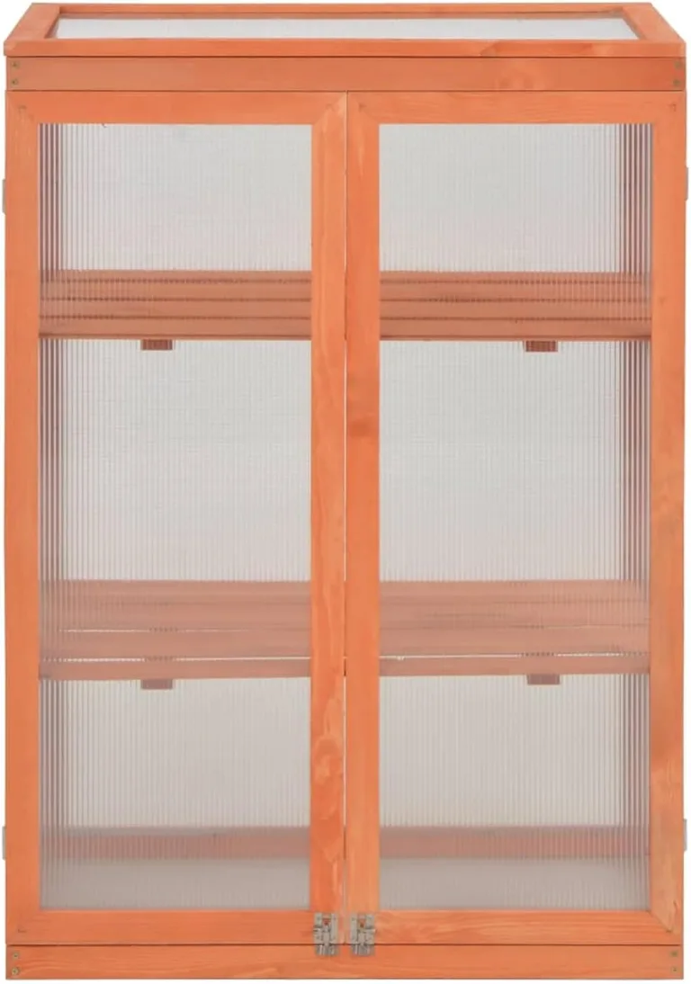 Holz Gewächshaus mit 2 Regalen - Schutz für Pflanzen und Kräuter - 75x47x109 cm Pflanzhaus 170646 – Bild 3