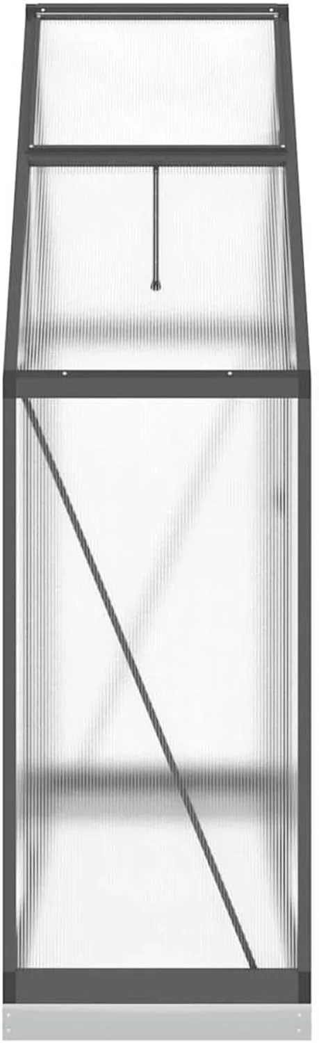 Gewächshaus mit Fundamentrahmen Anthrazit 169x58x202 cm Alu Pflanzhaus 4005821 – Bild 4