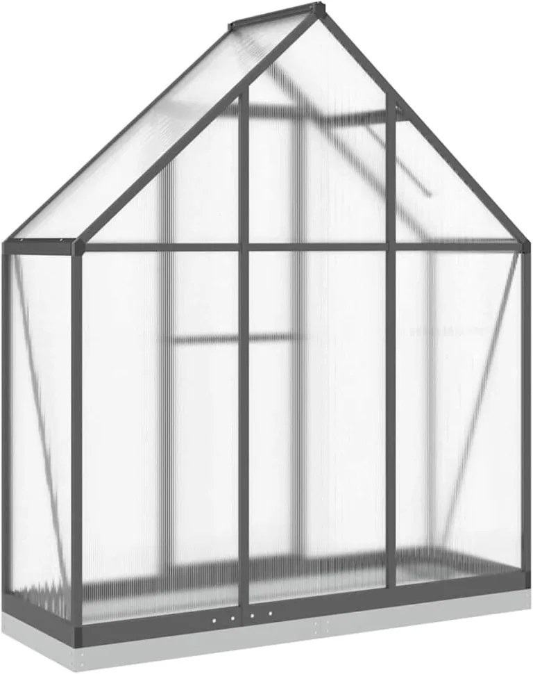 Gewächshaus mit Fundamentrahmen Anthrazit 169x58x202 cm Alu Pflanzhaus 4005821 – Bild 5
