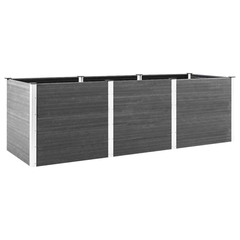 Garten Hochbeet 300x100x91 cm WPC Grau – Bild 2