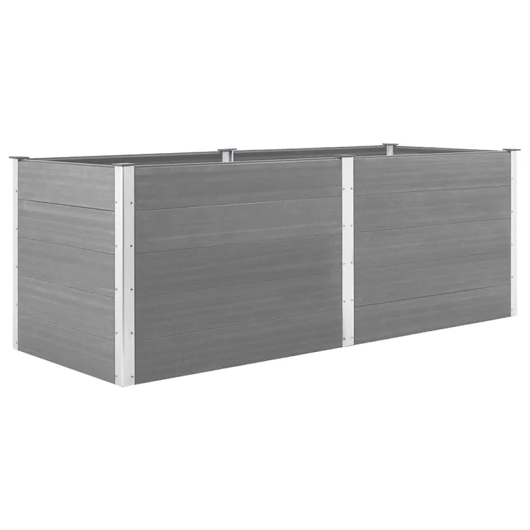 Garten Hochbeet 250 x 100 x 91 cm WPC Grau – Bild 2
