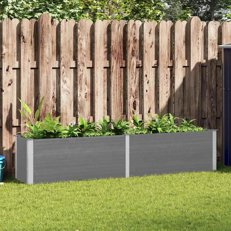 Garten Hochbeet 250 x 100 x 91 cm WPC Grau – Bild 9
