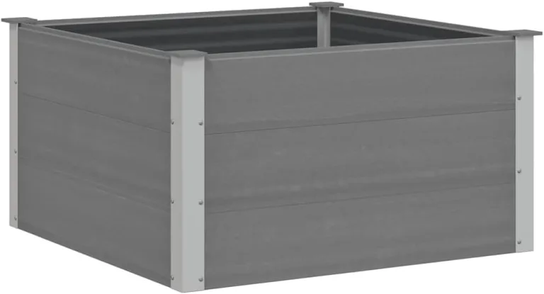 Garten Hochbeet WPC 100 x 100 x 54 cm Grau – Bild 3