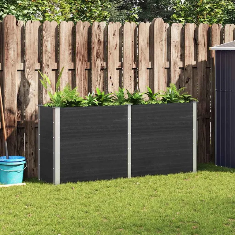 Garten Hochbeet 200x50x91 cm WPC Grau – Bild 1