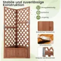 COSTWAY Blumenkasten mit Rankgitter, Pflanzkasten Eck aus Holz, Pflanzkübel mit Sichtschutz, Hochbeet mit Spalier & Drainageloch, Blumenkübel für Kletterpflanzen Garten Hof Balkon, 55x55x140 cm, Braun - Thumbnail 5