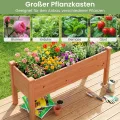 COSTWAY Hochbeet aus Holz, Pflanzbeet für Kinder, 120x43,5x51cm, Pflanztrog belastbar bis 100 kg, Blumenkübel mit Ablauflöchern, Kräuterbeet rechteckig, Anzuchtbeet Garten Terrasse Balkon, Orange - Thumbnail 2
