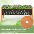 COSTWAY Hochbeet aus Holz, Pflanzbeet für Kinder, 120x43,5x51cm, Pflanztrog belastbar bis 100 kg, Blumenkübel mit Ablauflöchern, Kräuterbeet rechteckig, Anzuchtbeet Garten Terrasse Balkon, Orange - Thumbnail 4