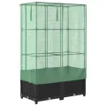 Hochbeet Gewächshaus 80x40x138 cm Schwarz Rattanoptik, Raised Garden Box mit Eisenrohr PE-Schutzplane Tomatenhaus Balkon Terrasse Garten - Thumbnail 6