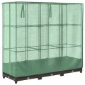 Hochbeet m. Gewächshausaufsatz 120x40x123 cm, Rattan-Optik Braun, Eisenrahmen, wetterfestes PP-Beet & PE-Haube, Belüftung, Balkon Terrasse - Thumbnail 6