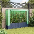 Hochbeet mit Gewächshaus 160x40x138 cm Rattanoptik, Raised Garden Bed aus PP & Eisenrohr, platzsparendes PflanzgefäÃŸ für Balkon, Terrasse und Garten, modernes Kräuter- & Blumenbeet - Thumbnail 3