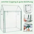 COSTWAY Tomatengewächshaus klein 129 x 80 x 173 cm, Tragbarer Foliengewächshaus mit schwarzem Sonnenschutznetz, PVC-Folie, Tür, Fenster & Erdnägel, Gewächshaus für Garten & Balkon - Thumbnail 6