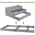 Yaheetech 3 Stufiges Hochbeet Holz Balkon Garten Kräuterbeet Frühbeet Gartenbeet Pflanzenbeet Stufenbeet Blumentreppe stapelbar 120 x 120 x 56cm Grau - Thumbnail 5