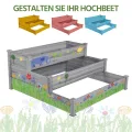 Yaheetech 3 Stufiges Hochbeet Holz Balkon Garten Kräuterbeet Frühbeet Gartenbeet Pflanzenbeet Stufenbeet Blumentreppe stapelbar 120 x 120 x 56cm Grau - Thumbnail 9