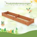 COSTWAY Hochbeet Gartenbeet Holz, 240 x 60 x 25 cm, Pflanzkasten für Gemüse, Blumen, Kräuter, Früchte, Blumenkasten Blumenbeet Kräuterbeet Pflanzbeet, für Hinterhof, Garten, Rasen (Orange) - Thumbnail 3