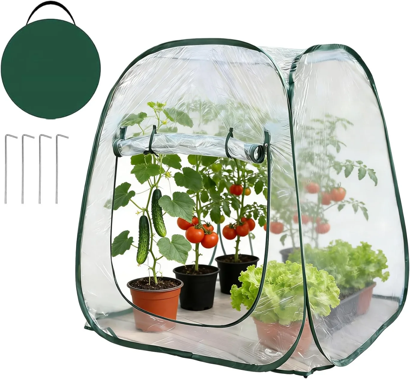 Kleines Gewächshaus - Pflanzen Winterschutz Zubehör | Kleines Terrassen Gewächshaus - Für Gärtner Züchter Anfänger Mit Garten Terrasse Balkon Garten Baumschule Deck - Bild 1