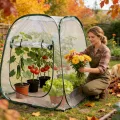 Kleines Gewächshaus - Pflanzen Winterschutz Zubehör | Kleines Terrassen Gewächshaus - Für Gärtner Züchter Anfänger Mit Garten Terrasse Balkon Garten Baumschule Deck - Thumbnail 4