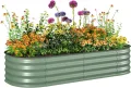 Outsunny Hochbeet Metall, Pflanzkasten, Gemüsebeet, DIY Blumenkasten mit offenem Boden, Kräuterbeet für Garten, Balkon, Grün 150 x 62 x 30 cm - Thumbnail 1