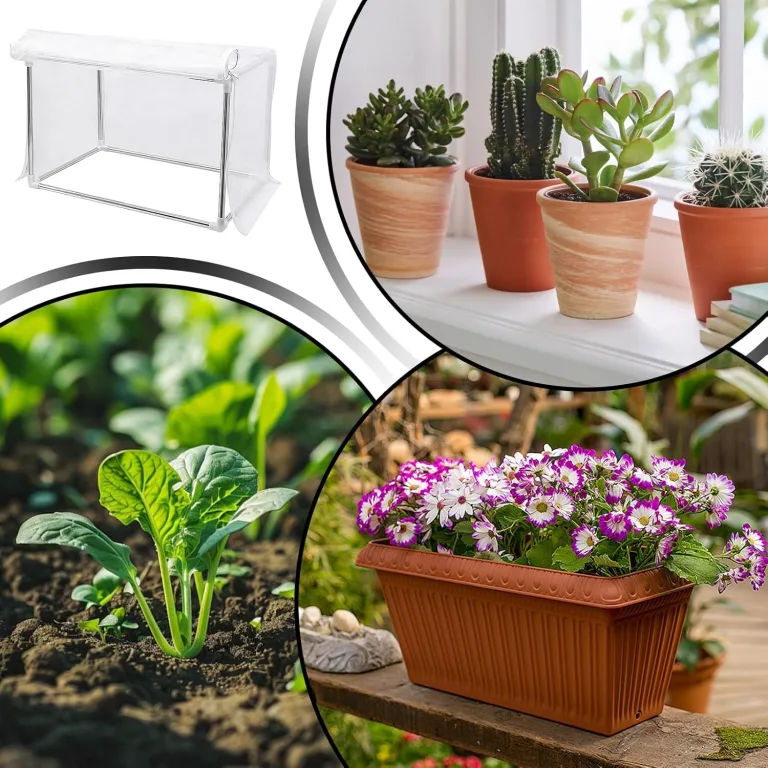 Zimmergewächshaus,59,94 x 29,97 x 29,97 cm Pflanzenzelt - Mini Gewächshaus - für Innenbereiche, Tische, Balkone, Terrassen, Veranden, , Winterblumen Anbau und Gärtnern – Bild 4
