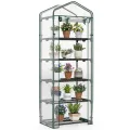 RELAX4LIFE Mini Gewächshaus, Foliengewächshaus mit 5 Regalen & Rolltür & Metallrahmen, Überwinterungszelt für Pflanzen, Tomatengewächshaus Winterfest für Garten, Terrasse, Balkon, 69 x 48 x 190 cm - Thumbnail 1