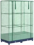 Hochbeet mit Gewächshaus-Aufsatz Rattan-Optik, 80x40x123 cm, Stabiler Pflanzkasten aus PP für Gartenbeet Outdoor, schützt Pflanzen Gemüse Kräuter Blumen ideal als Frühbeet Tomatenhaus - Thumbnail 3