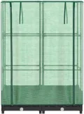 Hochbeet mit Gewächshaus-Aufsatz, Rattan-Optik Schwarz, 80x40x123 cm, Stabiler Eisenrahmen, Pflanzkasten für Garten & Balkon, Frühbeet mit PE-Abdeckung für optimales Wachstum - Thumbnail 5