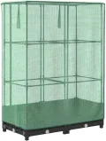 Hochbeet mit Gewächshaus-Aufsatz, Rattan-Optik Schwarz, 80x40x123 cm, Stabiler Eisenrahmen, Pflanzkasten für Garten & Balkon, Frühbeet mit PE-Abdeckung für optimales Wachstum - Thumbnail 7