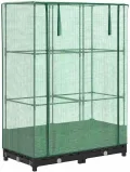 Hochbeet mit Gewächshaus-Aufsatz, Rattan-Optik Schwarz, 80x40x123 cm, Stabiler Eisenrahmen, Pflanzkasten für Garten & Balkon, Frühbeet mit PE-Abdeckung für optimales Wachstum - Thumbnail 3