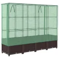 Hochbeet mit Gewächshaus-Aufsatz, Rattan-Optik, 160x40x138 cm, Stabiler Pflanzkasten Outdoor aus PP und Eisen für Gartenbeet, Frühbeet und Blumenbeet - Thumbnail 6