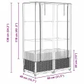 Hochbeet mit Gewächshaus-Aufsatz in Rattan-Optik, 80x40x138 cm, Stabiler Eisenrahmen für Pflanzen, Gemüse und Kräuter, ideal für Garten und Balkon - Thumbnail 9