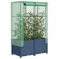 Hochbeet mit Gewächshausabdeckung, Rattanoptik Pflanzkasten Outdoor aus PP & Eisenrohr, 120x40x123 cm, für Gartenbeete, Stabiler Gartenkasten, Hochbeete & Blumenbeet - Thumbnail 10