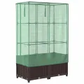 Hochbeet mit Gewächshaus-Aufsatz, Rattan-Optik braun, 80x40x138 cm, Stabiler Pflanzenkübel für Garten, Balkon, Terrasse, Robustes Frühbeet mit Eisenrahmen, für Gemüse und Blumen - Thumbnail 6
