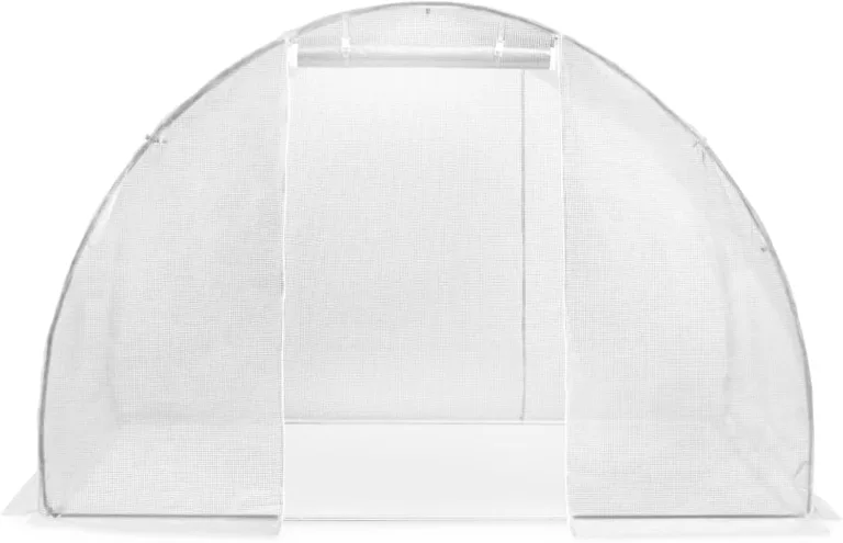 Gecheer Gewächshaus, 4,5 m² Tomatenhaus mit PE-Netzgewebe und verzinktem Stahlrahmen, 300x150x200 cm, mit 2 Fenstern und Tür, für Obst und Gemüse im Garten – Bild 5