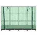 Hochbeet mit Gewächshaus-Aufsatz, Rattan-Optik, aus robustem PP und Eisenrahmen, 160x40x123 cm, Stabiler Pflanzkasten Outdoor für Pflanzen, Gemüse, Kräuter, Blumen - Thumbnail 4