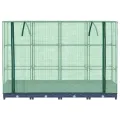 Hochbeet mit Gewächshausabdeckung, Rattanoptik Blaugrau, 160x40x123 cm, Stabiler Pflanzkasten Outdoor für Gartenbeete, Gemüsebeet und Blumenbeet, schützt Pflanzen vor Witterung und Insekten - Thumbnail 4