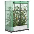Hochbeet mit Gewächshaus-Aufsatz Rattan-Optik 80x40x123 cm, Stabiler Pflanzkasten für Gartenbeet Frühbeet & Balkon, ideal für Gemüse, Kräuter und Blumen, mit UV-Schutz Insektenschutz - Thumbnail 1