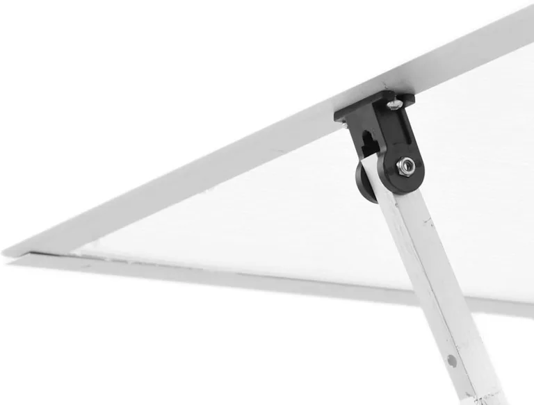 Gecheer Gewächshaus, Aluminium Rahmen mit Fundament 169x58x195cm, UV-beständige Polycarbonat Platten, Lüftungsfenster und Regenrinnen für Garten, Pflanzenzucht und Hobby-Gärtner – Bild 8