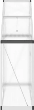 Gecheer Gewächshaus, Aluminium Rahmen mit Fundament 169x58x195cm, UV-beständige Polycarbonat Platten, Lüftungsfenster und Regenrinnen für Garten, Pflanzenzucht und Hobby-Gärtner - Thumbnail 4