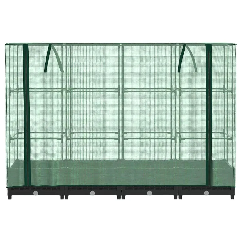 Hochbeet mit Gewächshausabdeckung Rattanoptik 160x40x123 cm robuster Pflanzkasten aus Polypropylen, ideales Gartenbeet für Gemüse, Kräuter & Blumen – Bild 4