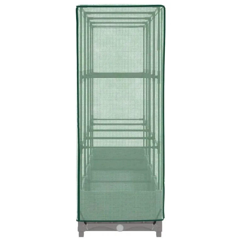 Hochbeet mit Gewächshaus-Aufsatz, Rattan-Optik Hellgrau, 160x40x123 cm, Robustes Polypropylen, für Garten & Balkon, schützt Pflanzen effektiv – Bild 5
