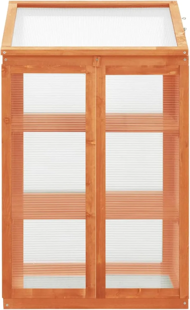 Tidyard Holz-Gewächshaus 60x45x100 cm für Kräuter & Blumen - Stabile PC-Platten & Tannenholzkonstruktion, 2 Regale, Schutz vor Kälte, Montage erforderlich – Bild 3