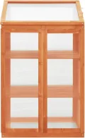 Tidyard Holz-Gewächshaus 60x45x100 cm für Kräuter & Blumen - Stabile PC-Platten & Tannenholzkonstruktion, 2 Regale, Schutz vor Kälte, Montage erforderlich - Thumbnail 3