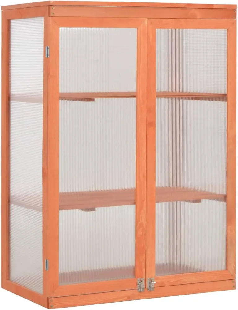 Gecheer Holz Gewächshaus, 2 Regale, 75x47x109 cm, für Garten und Kräuterzucht – Bild 1