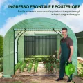 Outsunny Tunnel-Gewächshaus für den Garten, 3 x 3 x 2 m, mit aufrollbaren Türen und Fenstern, Gewächshaus für Gemüsegarten mit Struktur aus Stahl und PE-Abdeckung, für Gemüse, Blumen, Obst, UV-Schutz - Thumbnail 4