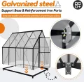 LARS360 Gewächshaus Aluminium Gartengewächshäuser mit Fundament, 4mm Polycarbonat Doppelstegplatten, Treibhaus für Garten, Tomatenhaus mit Dachfenster, Wetterfestes Pflanzenhaus, 230x180x195cm - Thumbnail 3